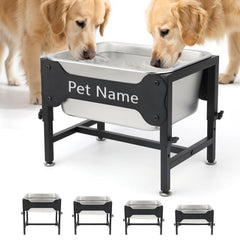 BWOGUE elevated dog water bowl stand with four-height adjustability for hydration control