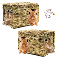 BWOGUE Extra Large Grass House for Rabbits offers roomy space for adult rabbits.