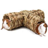 BWOGUE Grass Tunnel Nature's Hideaway with four entrances supports safe, interactive pet play.