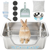 BWOGUE stainless steel litter box with chew-proof design for long-lasting use
