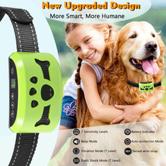 BXQ collar chip close-up showing smart barking recognition to reduce false triggers