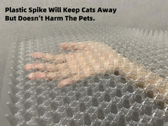 BYTEBAY scat mat placed on a table keeps cats from jumping up.