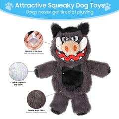 Bzonsmart hippopotamus dog toy soft plush designed for teething-friendly play