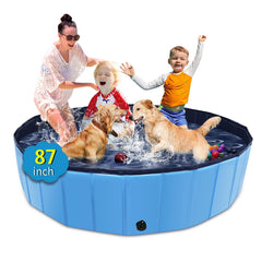 CACSPS foldable dog pool 87x14 blue—easy setup for quick outdoor cooling.