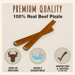 Cadet beef pizzle 100 percent, pure protein chew for rewards.