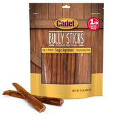 Cadet Bully Sticks for small dogs, 1lb pack, promotes long chew time.