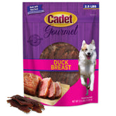 Cadet duck breast jerky 40oz pack for dogs, high-protein rewards.