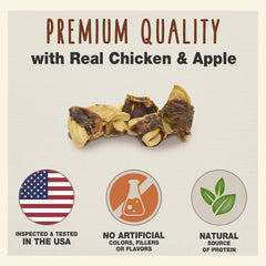Cadet Gourmet Chicken Apple Wraps closeup reveals chewy texture ideal for rewards.
