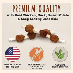 Cadet Gourmet Shish Kabob chews wrapped with real chicken and duck for appealing flavor