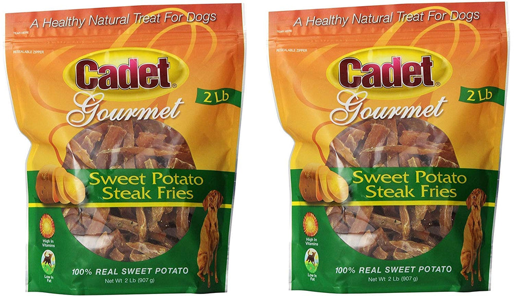 Cadet Sweet Potato Steak Fries Dog Snack β 2 lb pack, savory chew for daily treats.