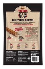 Display of Cadet Toro Bully Hide Chews stacked, ideal for extended chewing sessions