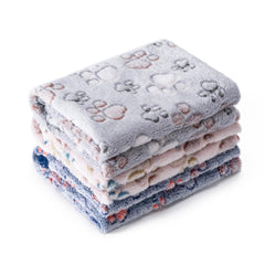 CADONO paw printed blanket close up showing soft texture for pets