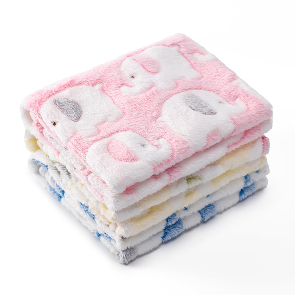 CADONO triple-pack paw-print blankets pink for cozy pet warmth