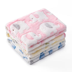CADONO triple-pack paw-print blankets pink for cozy pet warmth