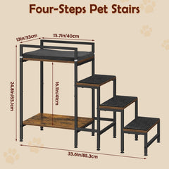 CADUKE four-step dog stairs provide stable access to high beds and sofas