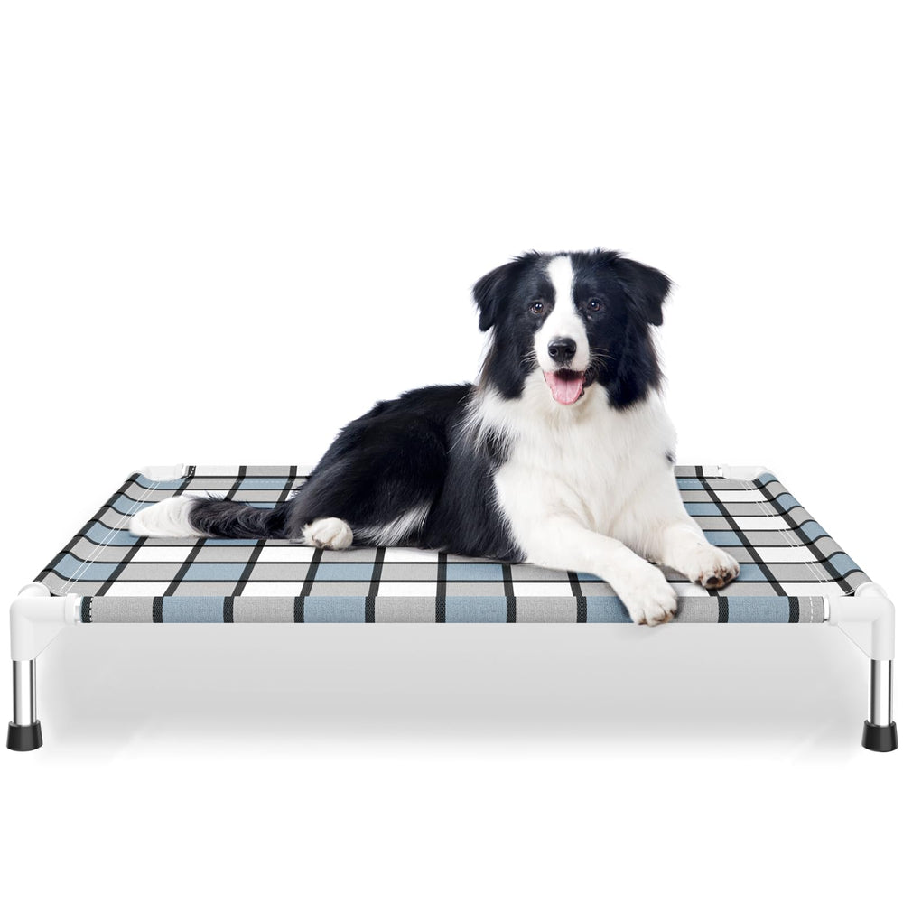 Caghash elevated outdoor dog bed frame provides durable support outdoors