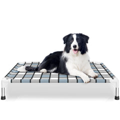 Caghash elevated outdoor dog bed frame provides durable support outdoors