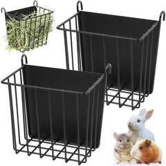CAIQINLI rabbit hay feeder with metal frame – easy feeding for rabbits