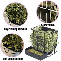 CAIQINLI Hay feeder with large mouth opening for easy filling.