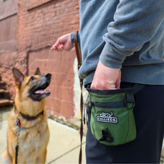 Callieco mini dog treat pouch with zipper closure keeps contents secure on the go.