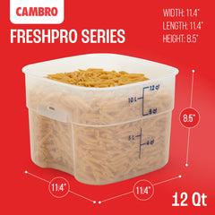 Cambro FreshPro 12qt multipurpose storage for bird seed, rice, and snacks