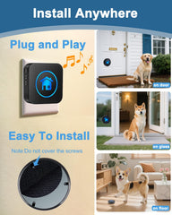 Cangecit Dog Door Bell outdoor-mount shows versatile installation