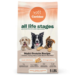 CANIDAE All Life Stages bag front view showing multi-age nutrition for dogs.