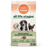 CANIDAE All Life Stages real lamb first ingredient kibble closeup showcases tasty, protein-rich nutrition.
