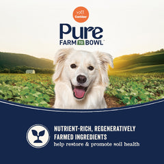 CANIDAE Pure Farm grain-free formula showing simple ingredient list