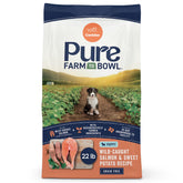 CANIDAE Pure Farm to Bowl salmon-first ingredient highlights omega-3 for puppy skin.