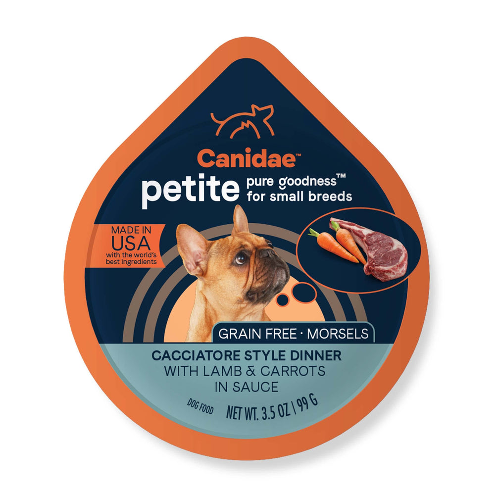 Canidae Pure Petite lamb and carrot morsels in sauce for small breeds, promotes digestion