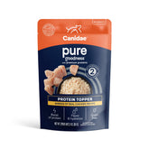 CANIDAE Pure Protein Topper with chicken shreds in gravy for small breeds.