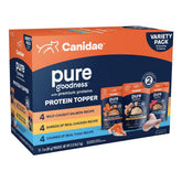 CANIDAE Pure Protein Topper salmon chunks boosts flavor and hydration for dogs.