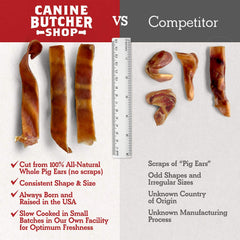 Canine Butcher Shop USA-made pig ears for dogs emphasizes USA sourcing and trust