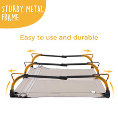 CANINE CANYON Daisy Cot stable design with six triangle supports.