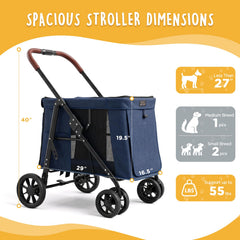 CANINE CANYON Scout adjustable sun shades for light control during strolls.