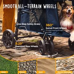 CANINE CANYON Scout 360Β° front wheels enable easy turning.