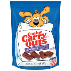 Canine Carry Outs Bacon Flavor bag with soft treats for quick rewards