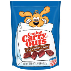 Canine Carry Outs beef-flavored soft chews in a 4-pack for training rewards.
