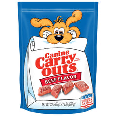 Canine Carry Outs Beef Flavor dog treats bag - soft and chewy rewards for dogs.