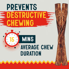 Canine Chews rawhide twist closeup texture demonstrates durable chew for puppies.