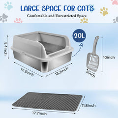 Canwyr stainless steel litter box lid view from the back.