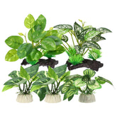 CAPASTEC aquarium plastic plants, green five-piece set enhances color and provides safe shelter
