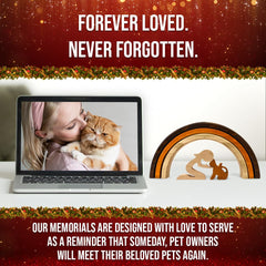 Capti rainbow-bridge-cat-memorial-gift image showcases a serene statue for remembrance and solace.