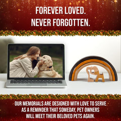 Capti handcrafted wood memorial plate for dogs, durable and decorative.