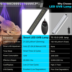 Capybland UVB light 4-auto-modes controller shows day-night cycle for pets' routine.