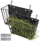 CAIQINLI 2-pack rabbit hay feeder front view shows sturdy metal frame for daily use.