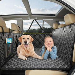 CarChic back seat extender with hard bottom keeps dogs secure and comfortable.
