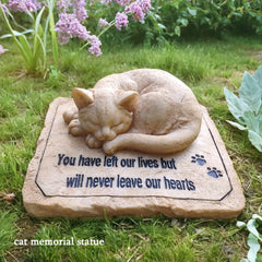 Carchistan cat memorial stone displayed in a garden for outdoor remembrance
