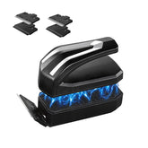 Carefree Fish S+ magnetic cleaner on glass tank for easy scrubbing.